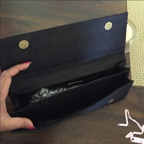 Fab India- Embroidered Black Silk Clutch Bag. NWOT - Picture 3 of 5